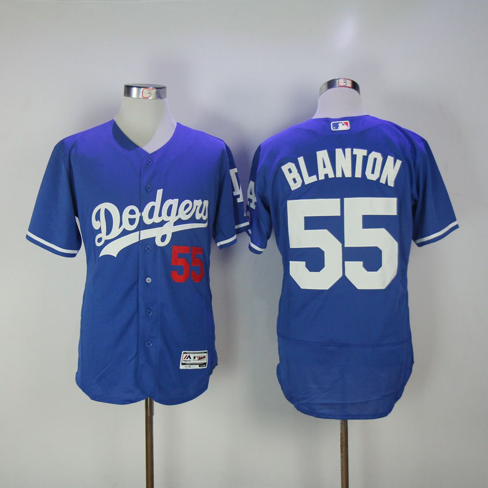 Men Los Angeles Dodgers #55 Blanton Blue Elite MLB Jerseys